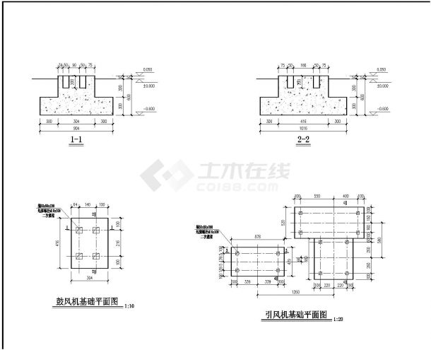 黑龙江某锅炉房基础设计节点构造详图-图二