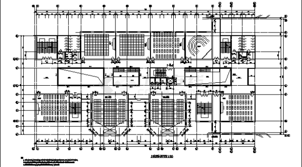 杭州某大学教学楼建筑设计施工cad图纸-图二