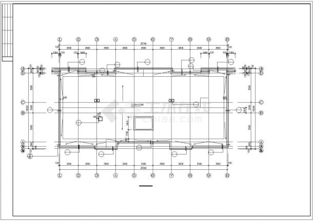 某互联网公司五层办公楼建筑设计cad全套施工图纸（标注详细，12张图）-图一
