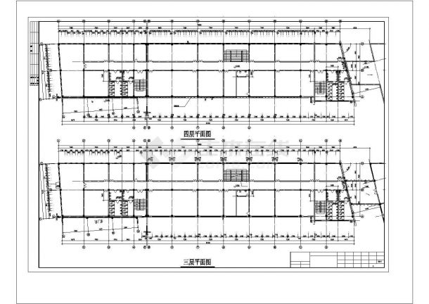 四层框架办公楼建筑结构CAD图-图二