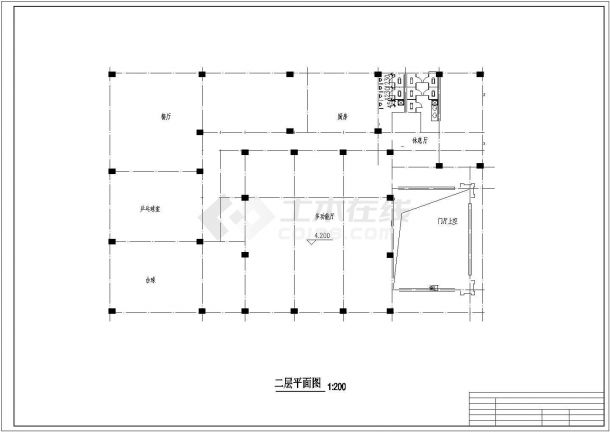 某22960平方米小区三层简欧式会所建筑扩初cad图纸-图二