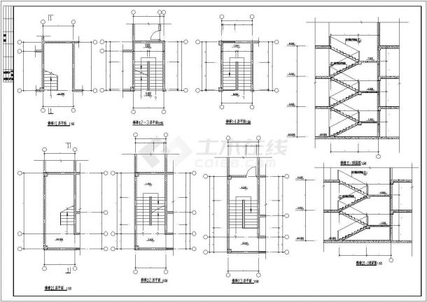 某4层框架结构幼儿园教学楼设计cad全套建筑施工图（含结构设计，含设计说明）-图二