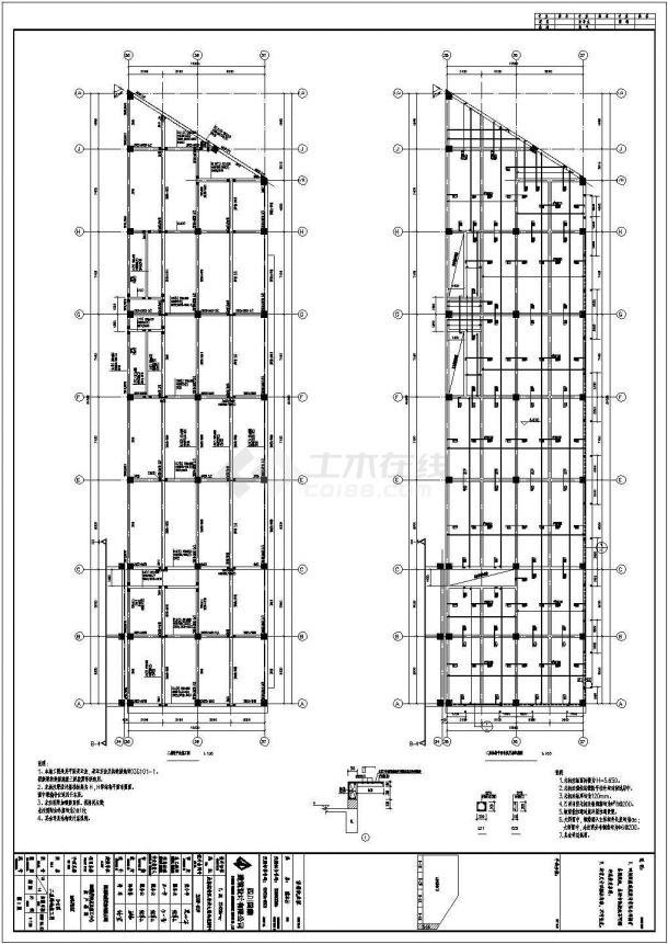某公司生产车间土建结构设计cad全套施工图（含设计说明）-图一