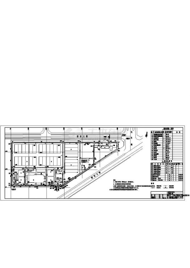 营口市某大型电子工业区污水厂全套工艺设计CAD图纸-图一