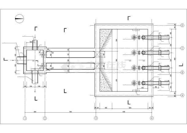 东莞某大型污水处理厂粗格栅及进水泵房全套设计CAD图纸-图二
