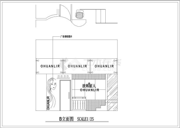 【杭州】某街道一套小服装店全套装修施工设计cad图-图一