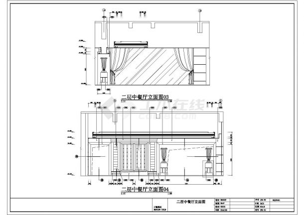 江苏省南通市某商场中餐厅装修设计CAD图纸-图一