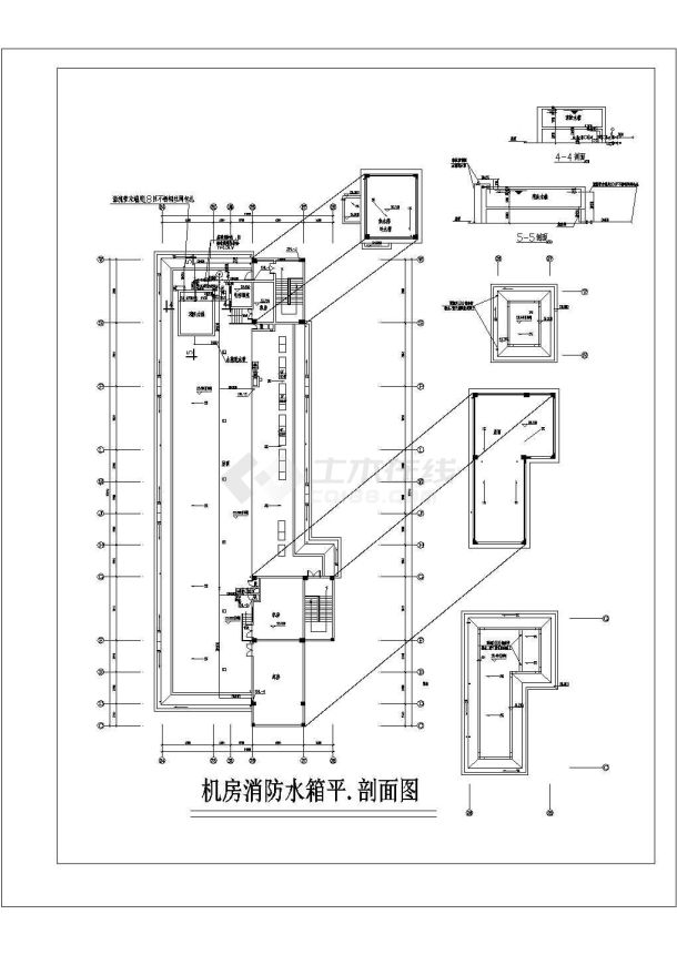 某16600㎡地上六层医院给排水施工图（高22米）-图二