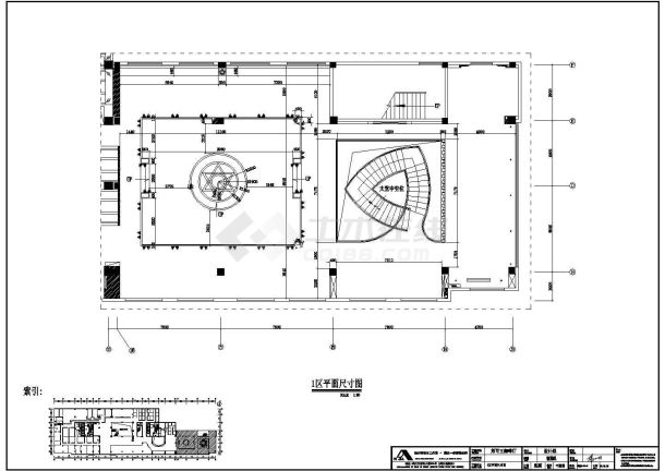 湖北省武汉市老街口创意菜二层平面装修设计CAD图纸-图一