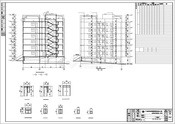 南通市某仪器厂5000平米6层框架结构职工宿舍楼建筑结构设计CAD图纸-图一