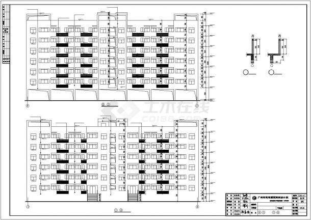 南通市某仪器厂5000平米6层框架结构职工宿舍楼建筑结构设计CAD图纸-图二