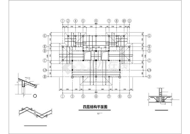襄阳市紫旸佳园小区3层框架结构独栋别墅全套结构设计CAD图纸-图一