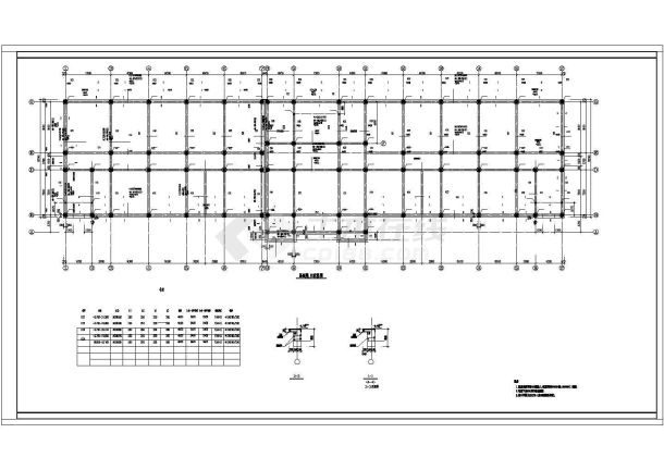 某多层框架结构学校教学楼设计cad详细结构施工图-图二