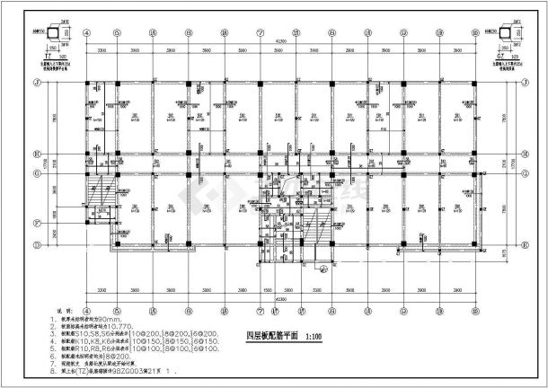 某学校四层框架结构教学楼设计cad全套结构施工图-图一