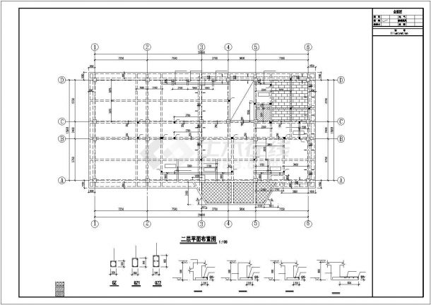 西安市某国际会展中心3层框架结构活动中心全套结构设计CAD图纸-图二