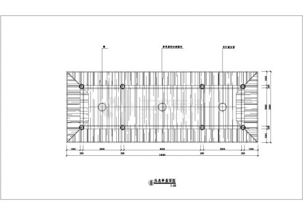 湖北省荆门市某旅游景点内休息亭布置CAD图纸-图一