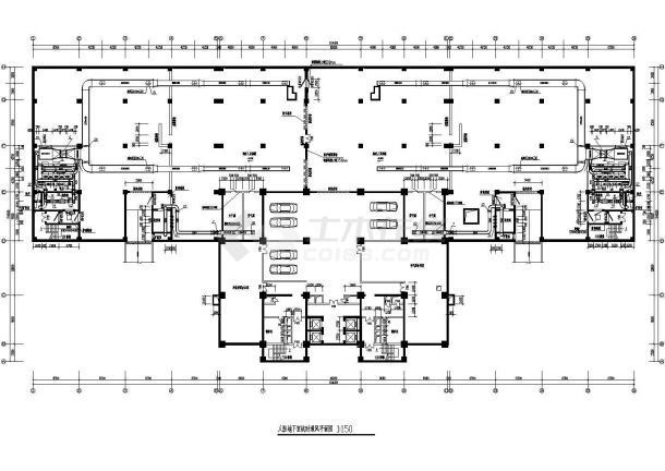 某建筑人防地下室通风排烟设计cad平面施工图（含人防通风设计与说明）-图二