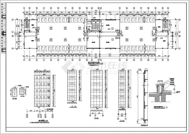 6856平方米五层办公楼建筑施工图(CAD，9张图纸)-图一