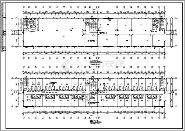 6856平方米五层办公楼建筑施工图(CAD，9张图纸)-图二