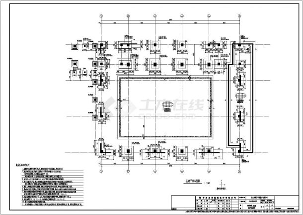 某地上三层框架结构游泳馆设计cad全套结构施工图（甲级院设计）-图二
