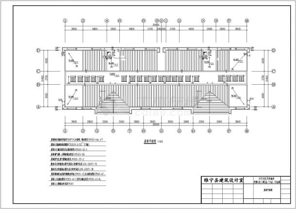 天津市鑫源佳园小区5+1层框架结构住宅楼全套建筑设计CAD图纸-图一