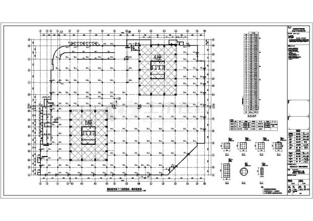 某39层框架核心筒结构商业楼设计cad全套结构施工图-图一