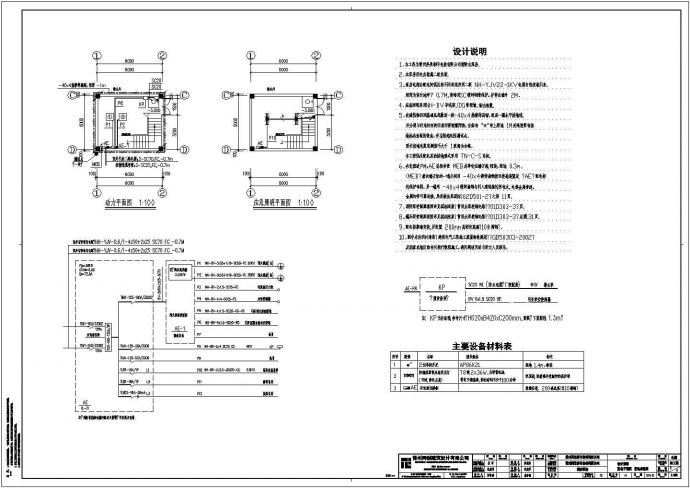 某公司消防泵房配电设计cad详细施工图（含设计说明）_图1