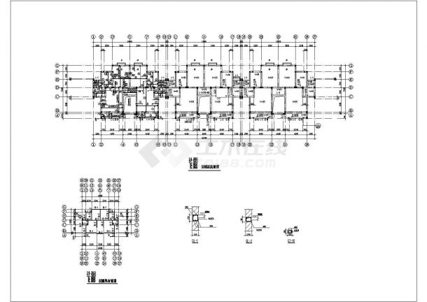 长42.7米宽10.8米6层砖混住宅楼结构施工图-图二