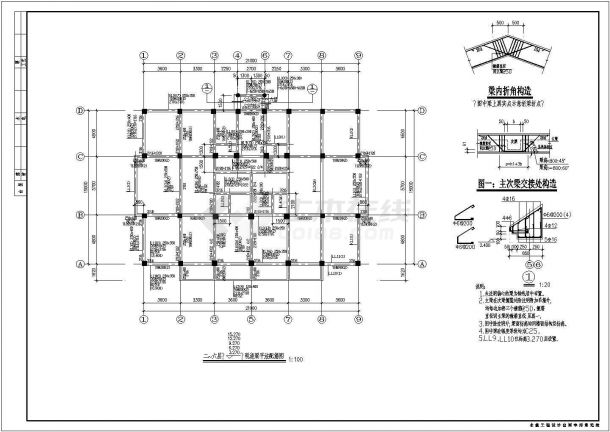 某框架结构多层教师宿舍楼设计cad全套结构施工图（含设计说明）-图二
