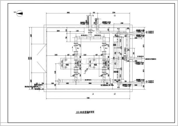 青岛市某大型污水处理厂氮压机软化水工程全套工艺设计CAD图纸-图一