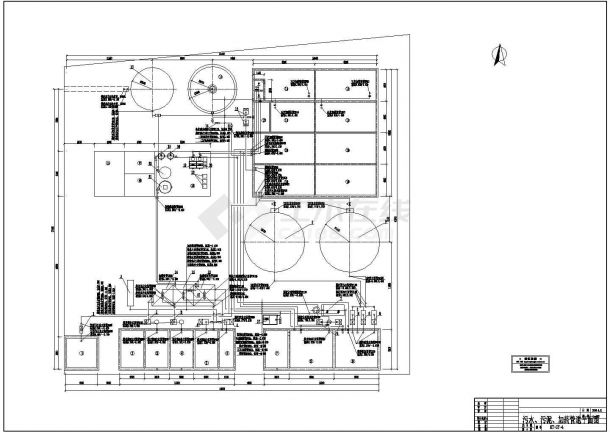 广州市某大型化工厂化工废水处理系统全套工艺设计CAD图纸-图二