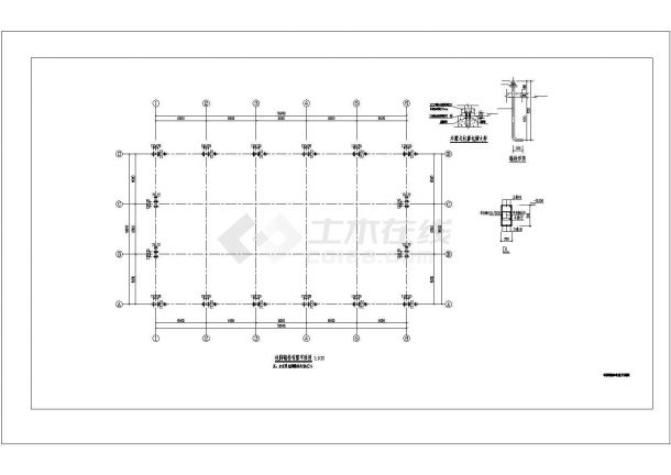 18米单跨门式刚架全套结构施工图（含结构设计说明）-图一