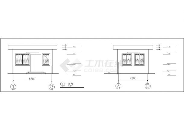 东莞市某乡镇小型污水处理厂20平米单层配电间建筑设计CAD图纸-图二