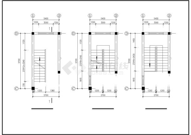 某300㎡三层框架结构别墅建筑结构施工CAD图纸-图一