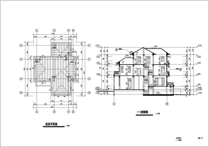某三层带地下层框架结构别墅设计cad全套结构施工图（含设计说明，含建筑设计）_图1