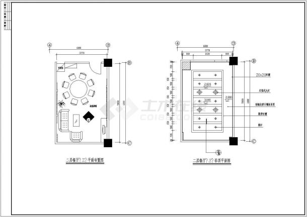 吉林省长春市某连锁酒店中餐厅设计施工CAD图纸-图一