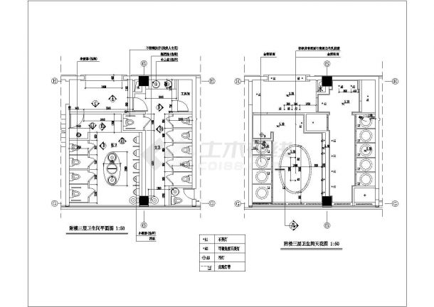浙江省绍兴市某五星级大酒店三层餐厅施工CAD图纸-图二
