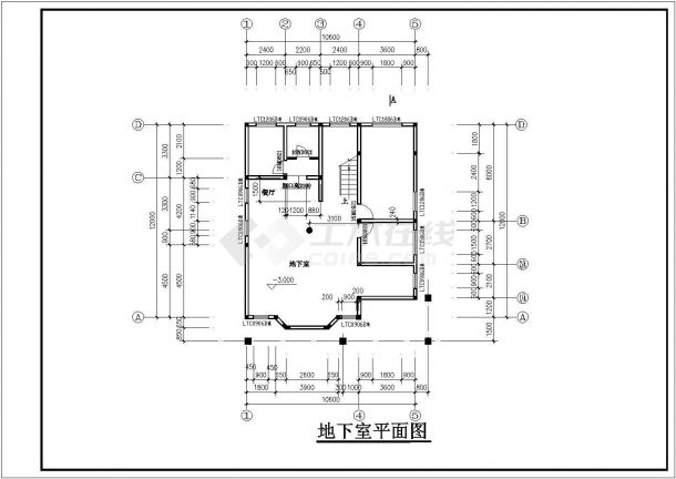 某二层带地下室框架结构现代风格住宅楼设计cad全套建筑施工图（含设计说明）-图二