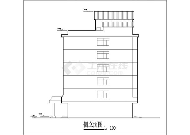 成都市金仙桥路某6层框混结构连锁假日宾馆建筑设计CAD图纸（含总图）-图一