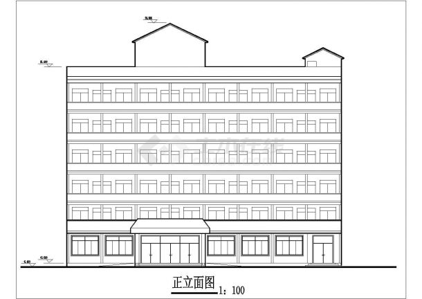 成都市金仙桥路某6层框混结构连锁假日宾馆建筑设计CAD图纸（含总图）-图二