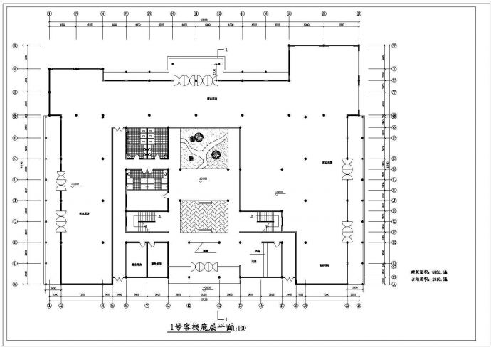 景德镇市某度假区5800平米3层休闲民宿酒店平立面设计CAD图纸_图1