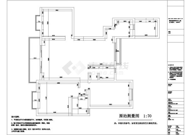 现代三室两厅住宅装修设计CAD图纸-图一