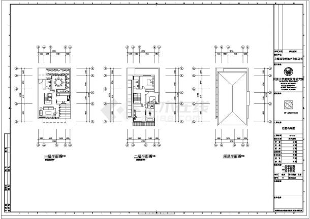 某二层框架结构复式别墅设计cad建筑施工图-图一
