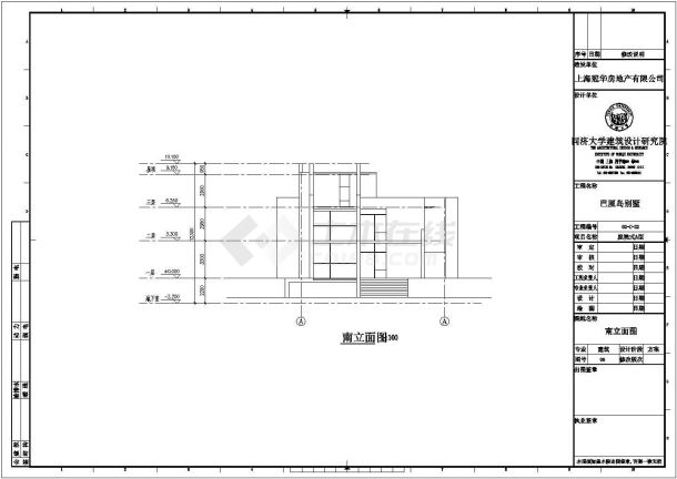 某三层框架结构庭院式别墅设计cad建筑方案图纸-图一