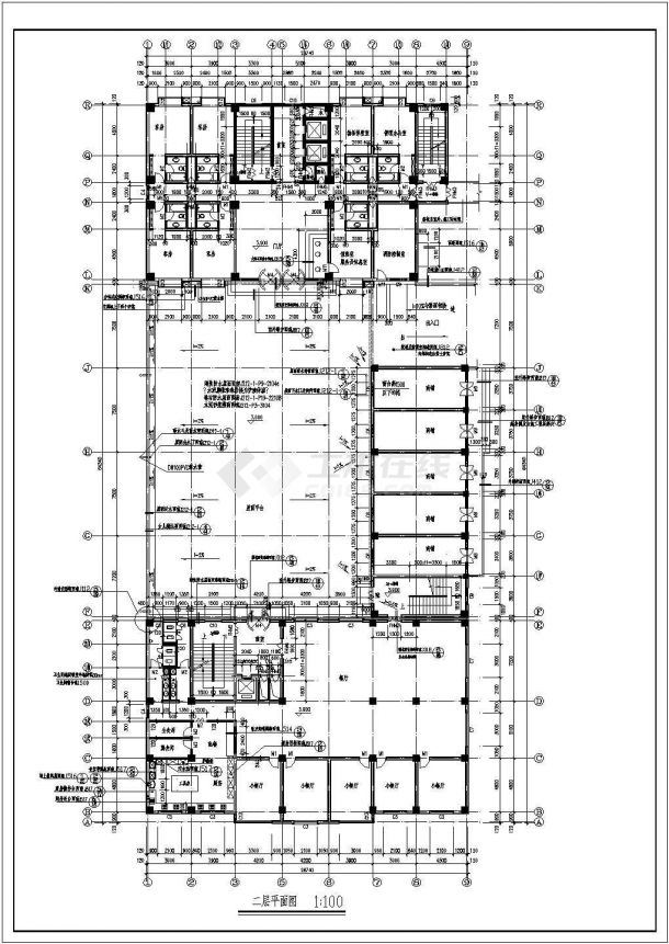 上海市南京路某13层框架结构三星级大酒店建筑设计CAD图纸（含地下1层）-图一