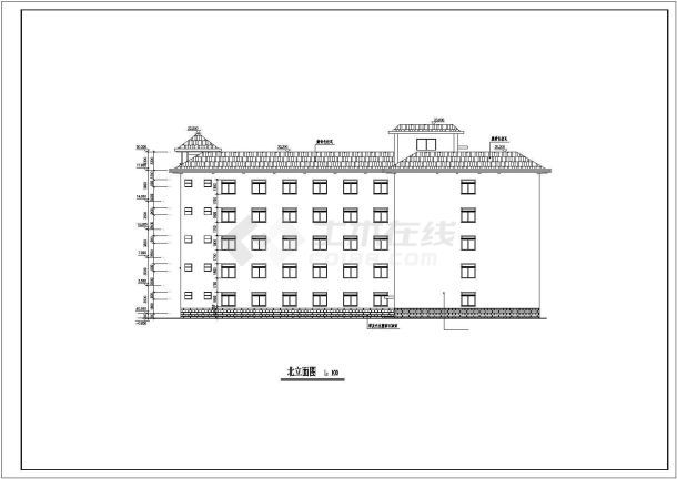 丽江市某休闲度假区5+1层框架结构商务酒店建筑设计CAD图纸-图一