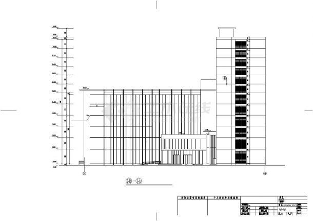 沈阳市某3万平米12+6层组合式框架结构商务酒店全套建筑设计CAD图纸-图一