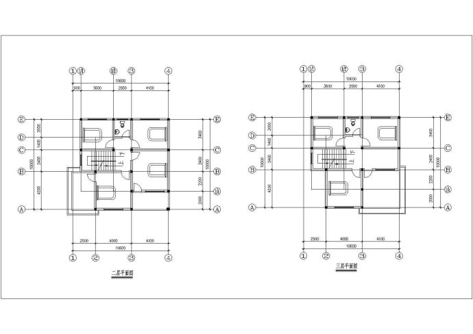 某三层框架结构新农村住宅设计cad建筑方案图纸_图1