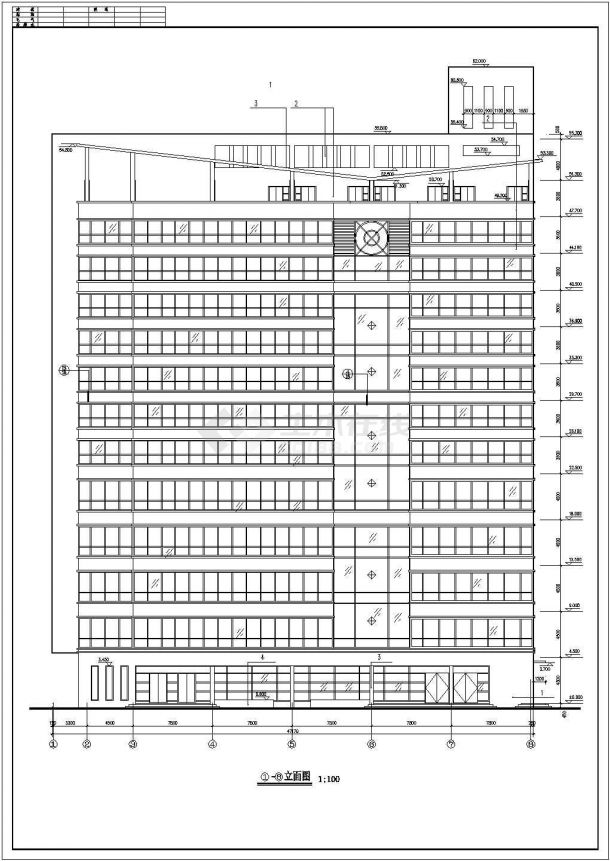 南昌市某1.2万平米13层钢混框架结构星级大酒店全套建筑设计CAD图纸-图二