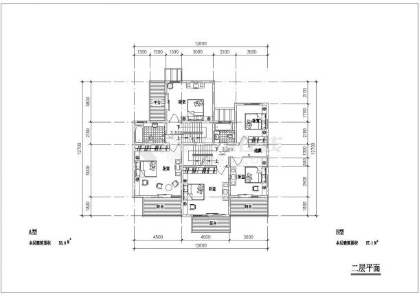 某三层框架结构农村住宅楼设计cad建筑方案图-图一